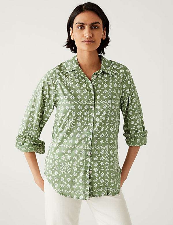 Pure Cotton Printed Collared Shirt