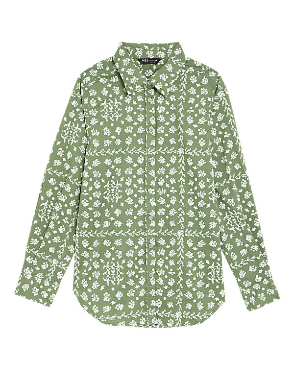 Pure Cotton Printed Collared Shirt