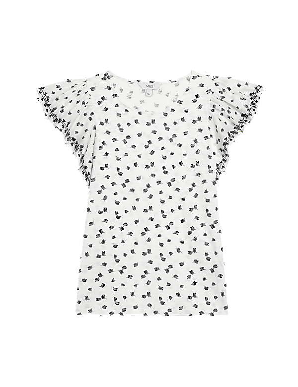Pure Cotton Printed Embroidered Top