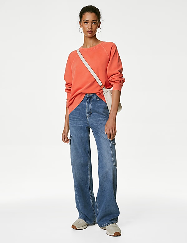 Pure Cotton Crew Neck Sweatshirt