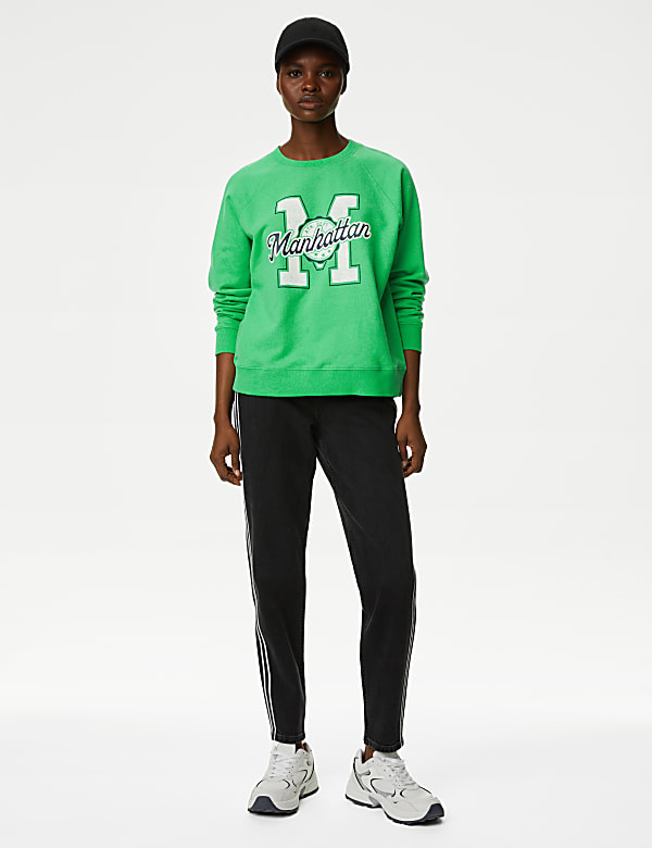 Pure Cotton Slogan Sweatshirt
