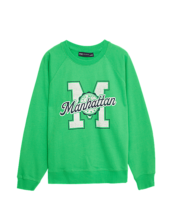 Pure Cotton Slogan Sweatshirt