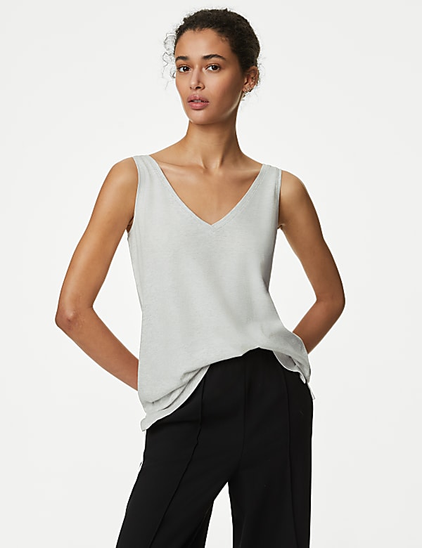 Relaxed Fit V-Neck Vest - GR