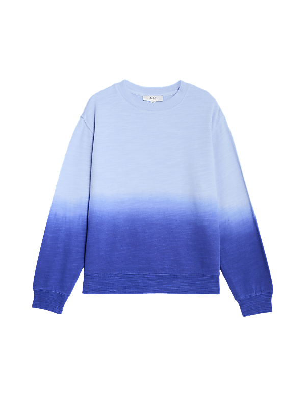 Pure Cotton Ombre Slub Sweatshirt
