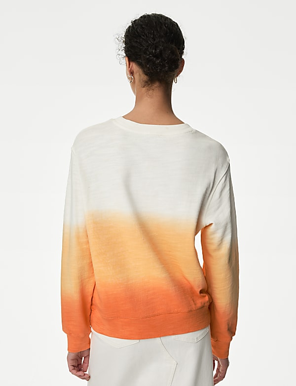 Pure Cotton Ombre Slub Sweatshirt