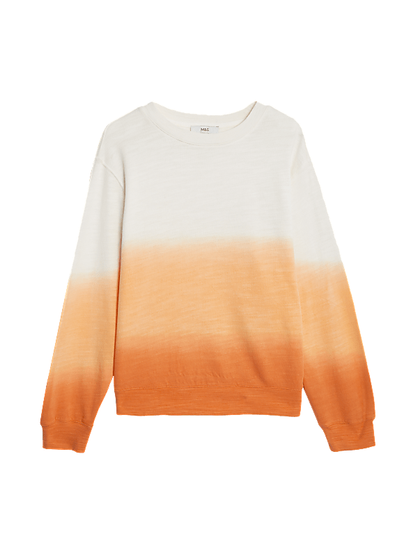 Pure Cotton Ombre Slub Sweatshirt