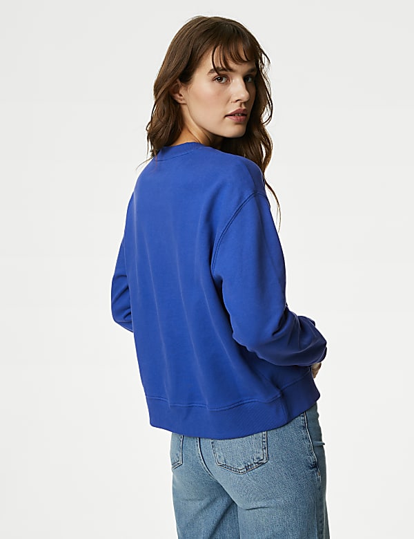 Pure Cotton Slogan Sweatshirt - AT