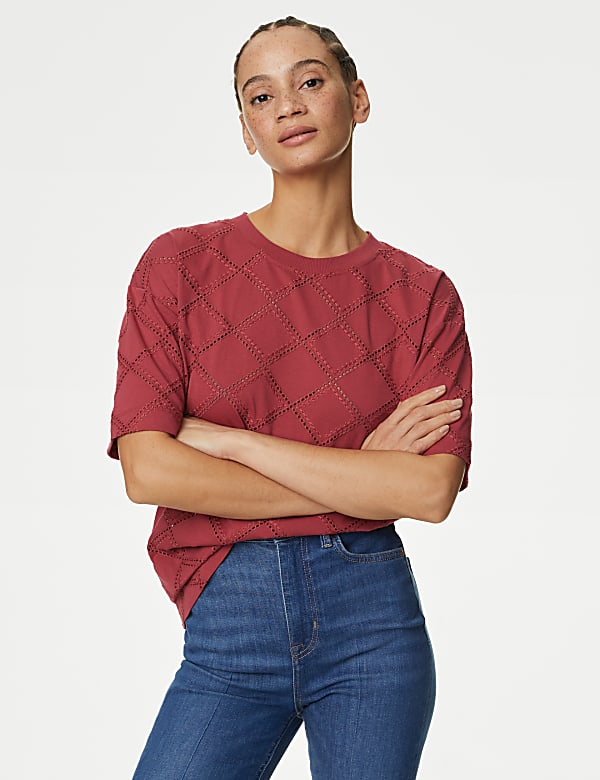 Cotton Rich Broderie T-Shirt
