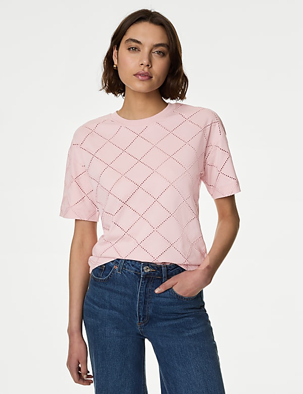 Cotton Rich Broderie T-Shirt