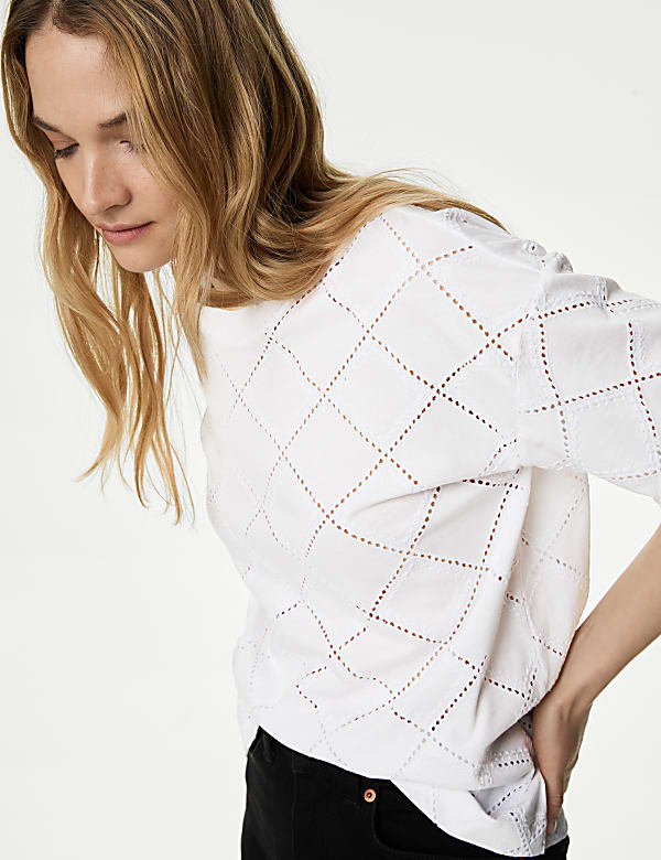 Cotton Rich Broderie T-Shirt