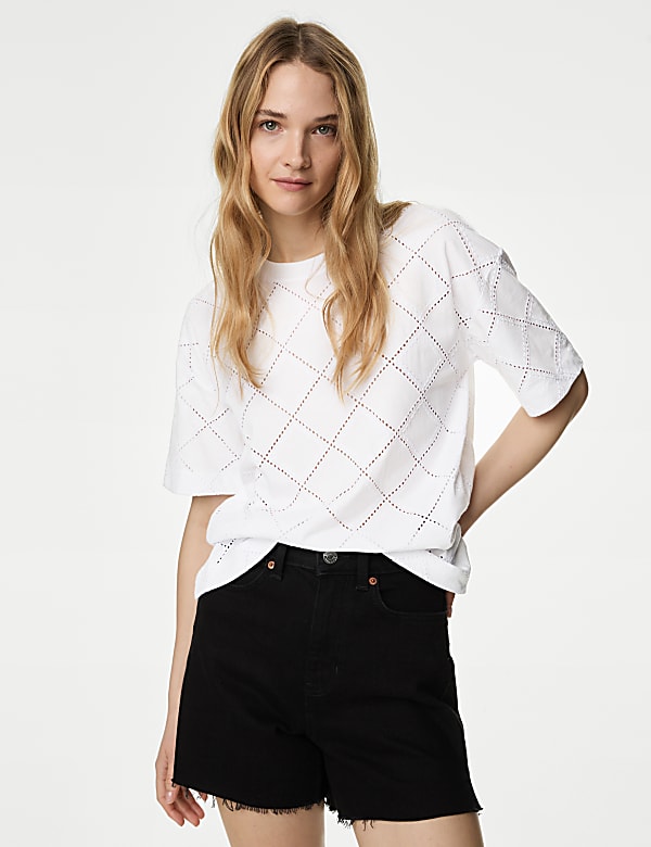 Cotton Rich Broderie T-Shirt