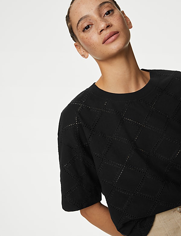 Cotton Rich Broderie T-Shirt