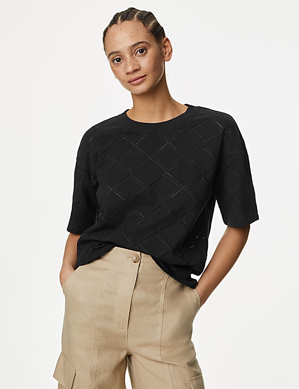 Cotton Rich Broderie T-Shirt