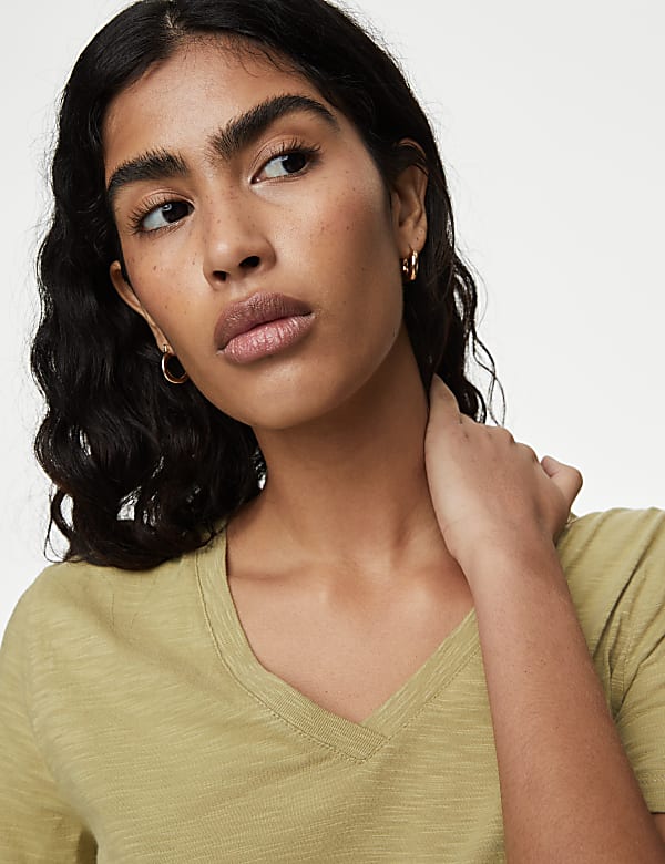 Pure Cotton V-Neck Everyday Fit T-Shirt - MX