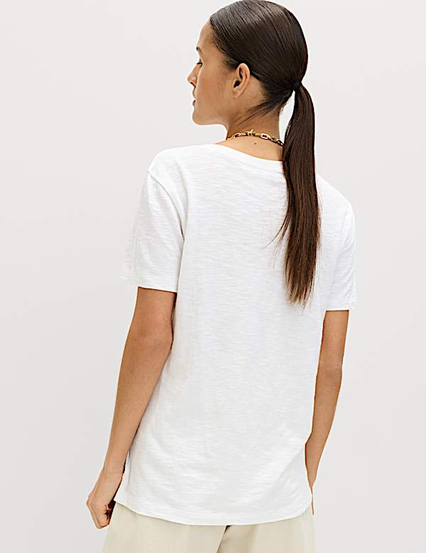 2pk Pure Cotton V-Neck Relaxed T-Shirts - US