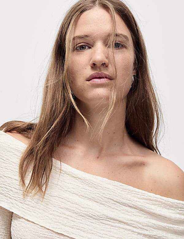 Textured Off The Shoulder Top