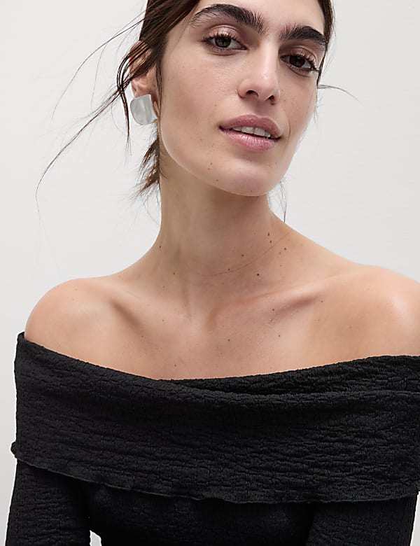 Textured Off The Shoulder Top