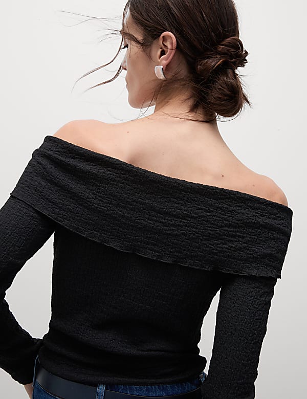 Textured Off The Shoulder Top