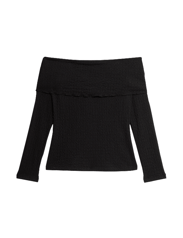 Textured Off The Shoulder Top