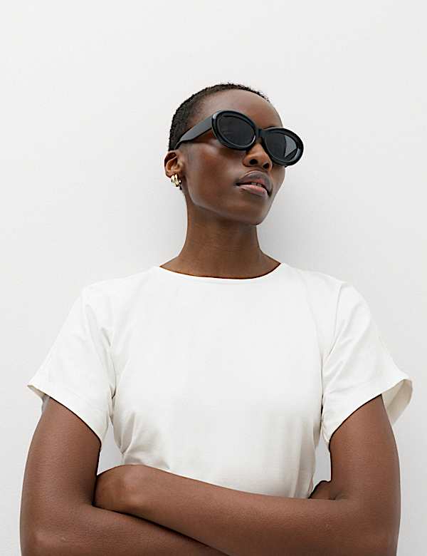 Cotton Rich Short Sleeve Ruched T-Shirt