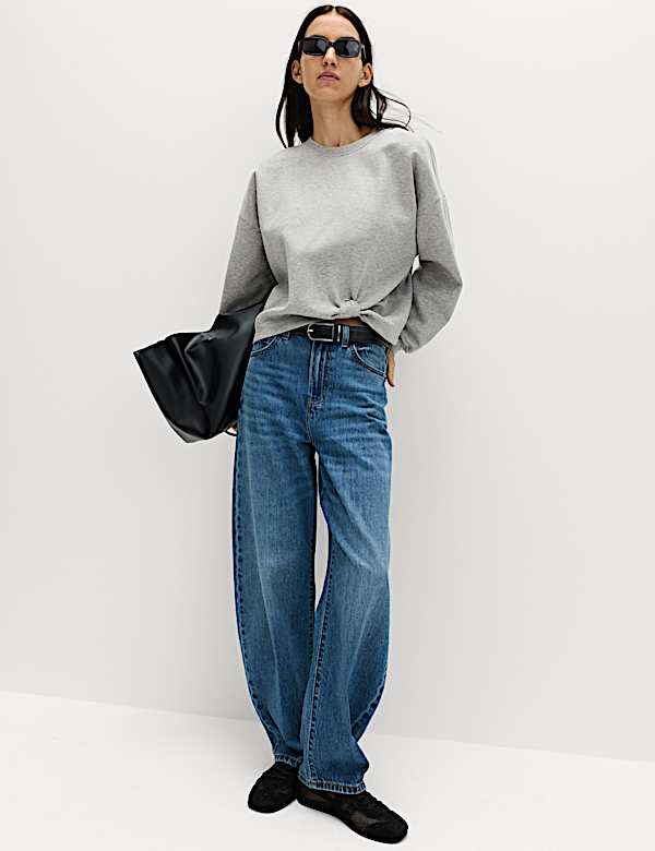 Cotton Rich Crew Neck Twist Front Sweatshirt - CY