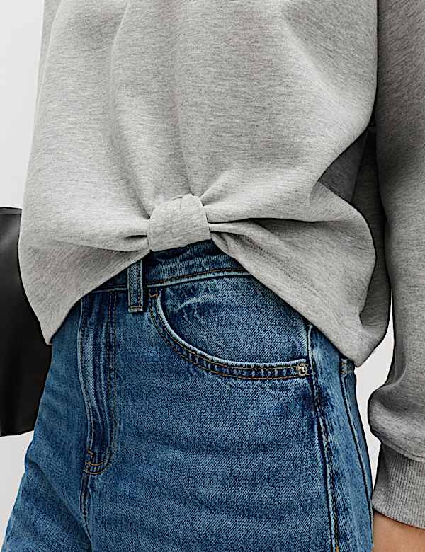 Cotton Rich Crew Neck Twist Front Sweatshirt - CY