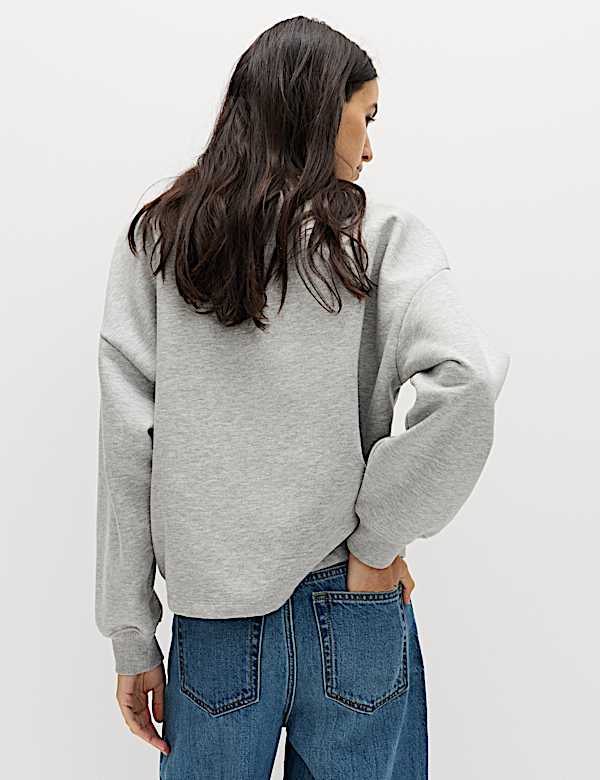 Cotton Rich Crew Neck Twist Front Sweatshirt - CY