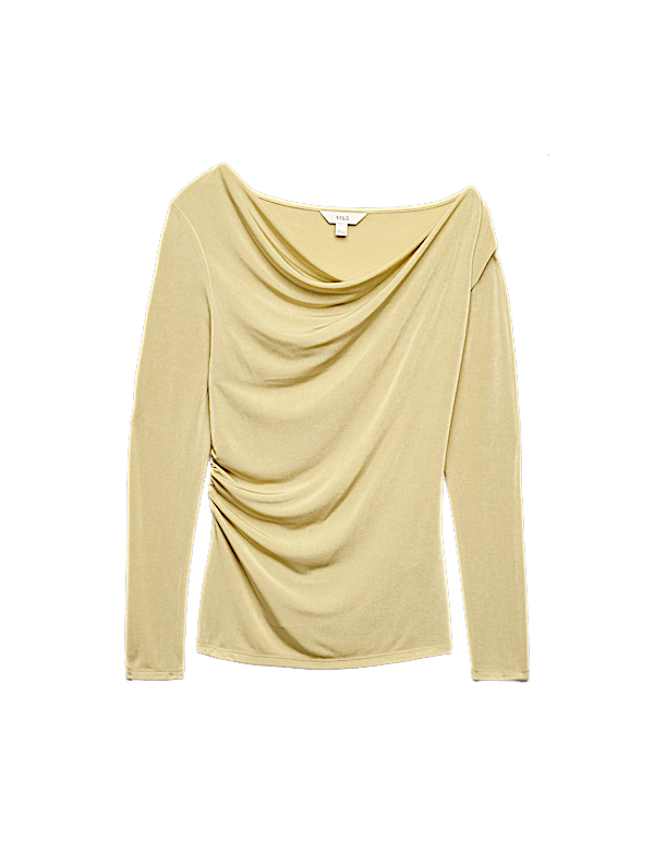 Slinky Asymmetric Neckline Top