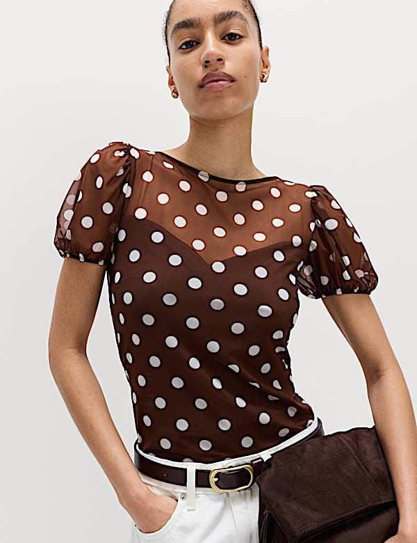 Eng anliegendes Netzoberteil mit Punktmuster - AT