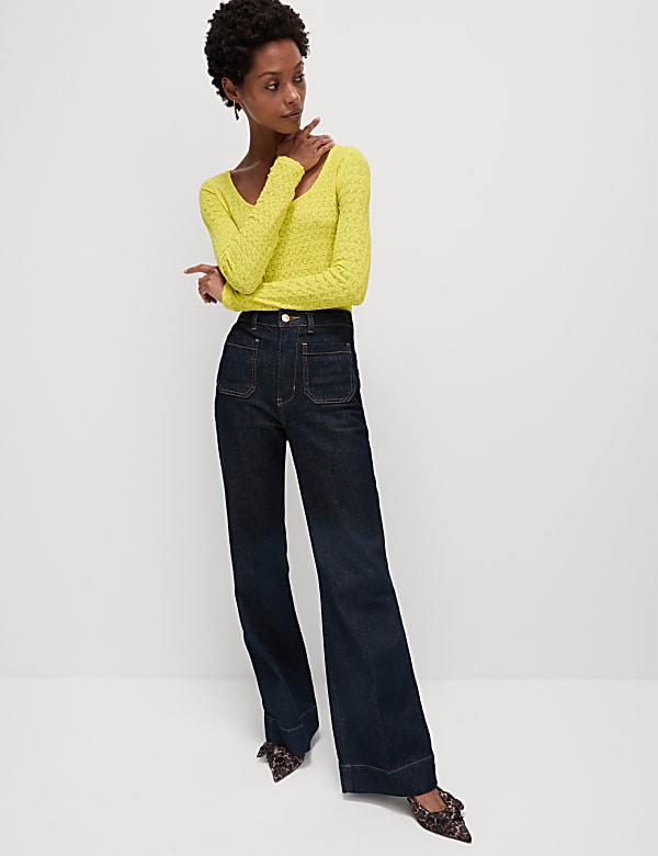 Textured Scoop Neck Top