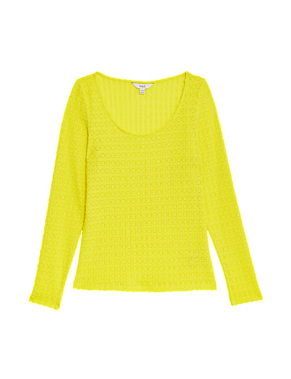 Textured Scoop Neck Top
