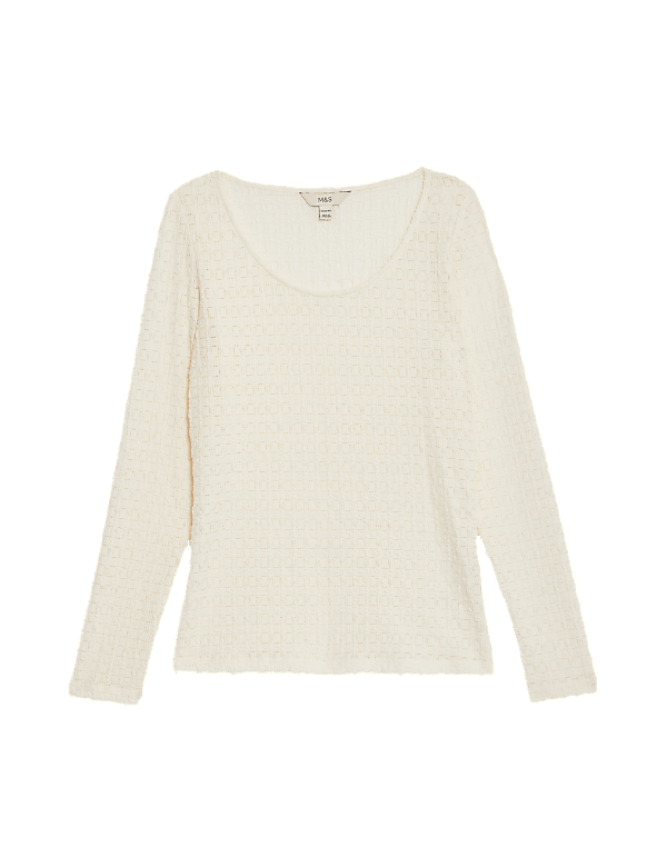 Textured Scoop Neck Top