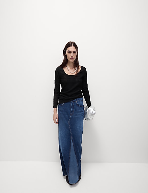 Textured Scoop Neck Top