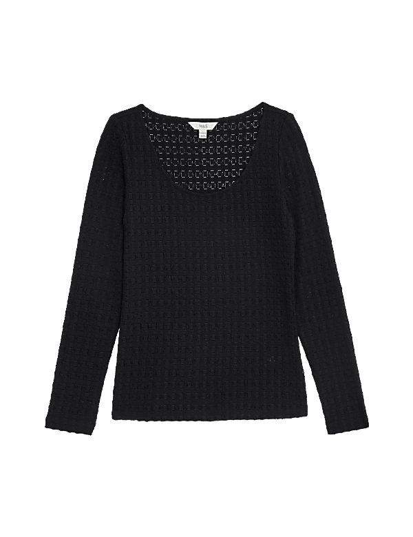 Textured Scoop Neck Top