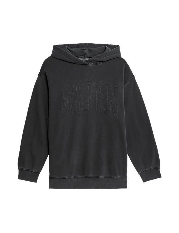 Pure Cotton Embellished Longline Hoodie