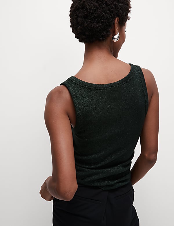 Cotton Rich Sparkly Ribbed Vest - AT