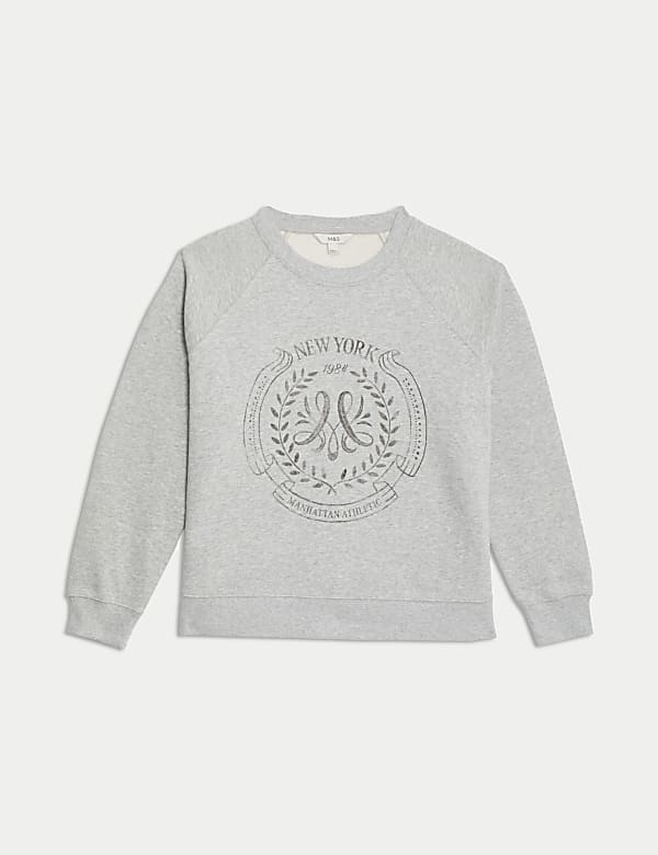 Pure Cotton Slogan Sweatshirt - JP