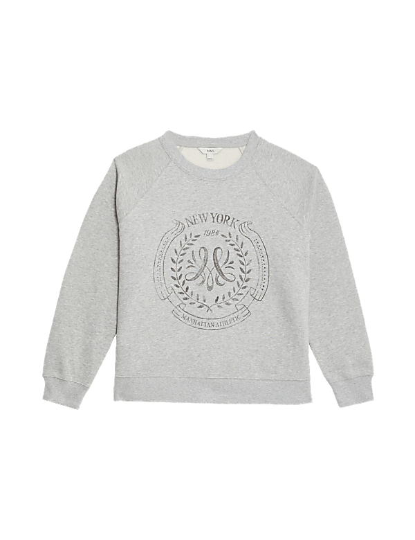Pure Cotton Slogan Sweatshirt