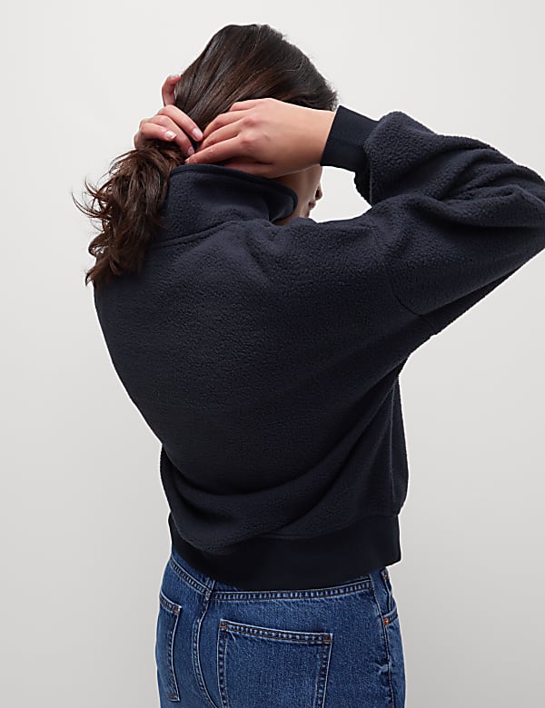 Textured Funnel Neck Sweatshirt - IL