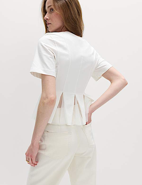 Cotton Rich Crew Neck Top - RO