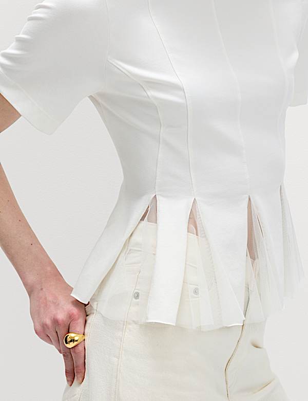 Cotton Rich Crew Neck Top - RO