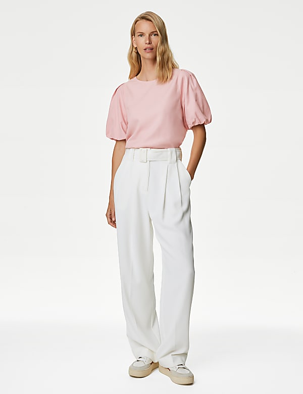 Pure Cotton Puff Sleeve Blouse