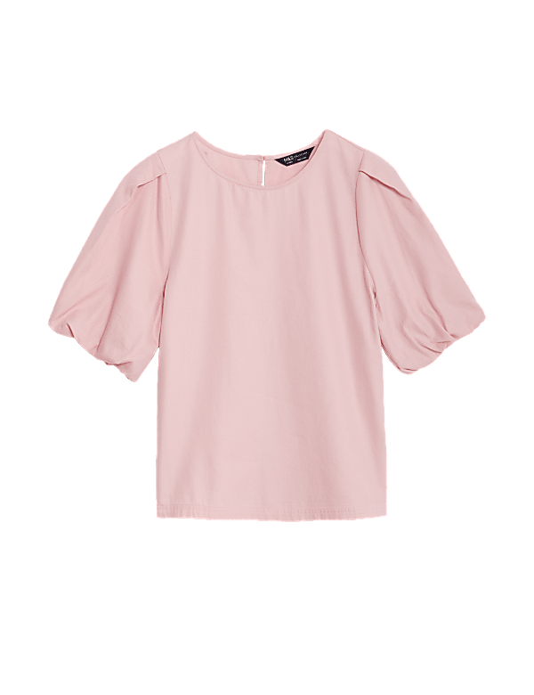 Pure Cotton Puff Sleeve Blouse
