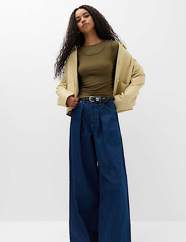 Double Layer Ruched Side Top