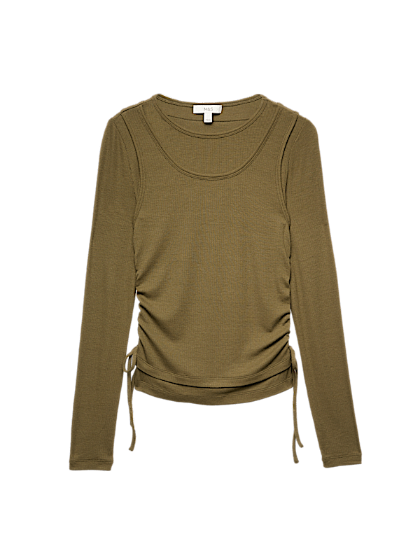 Double Layer Ruched Side Top