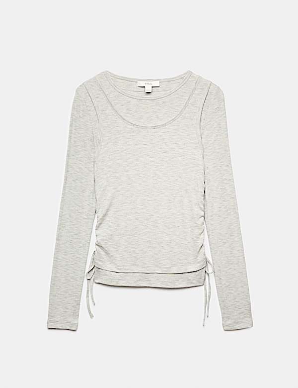 Double Layer Ruched Side Top - CZ