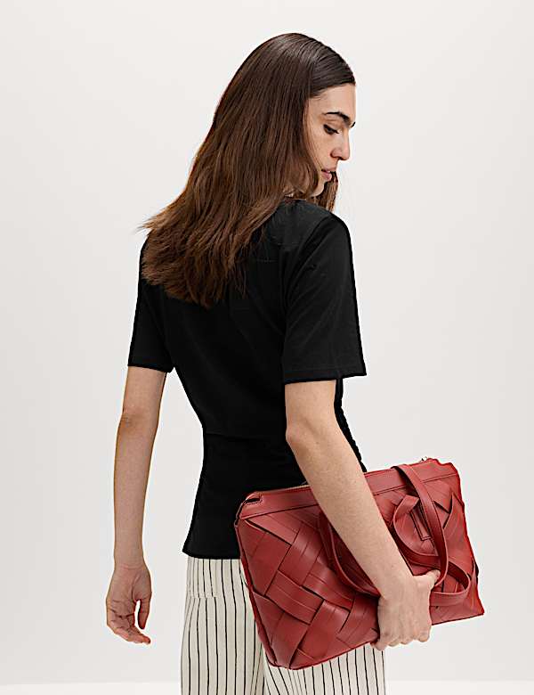 Pure Cotton Asymmetric Hem T-Shirt - AT