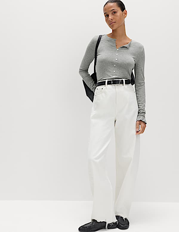 Ruffle Button Through Cardigan - HR