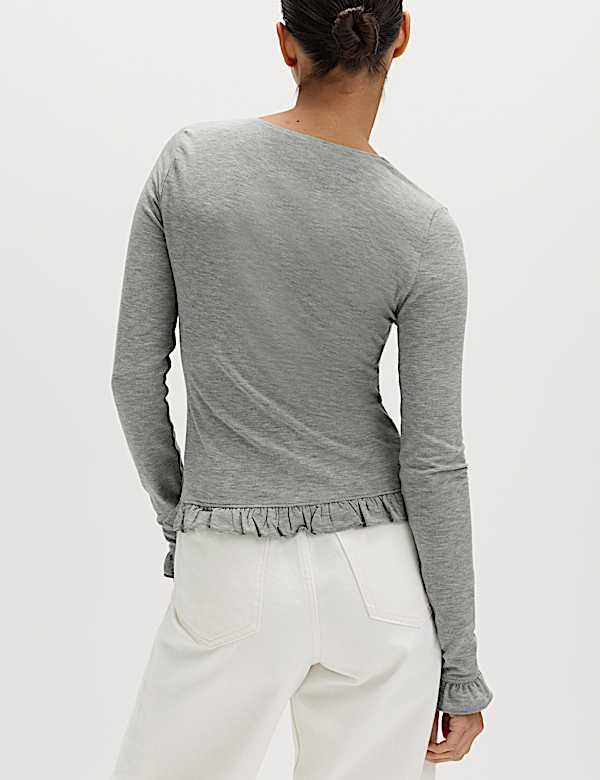 Ruffle Button Through Cardigan - HR