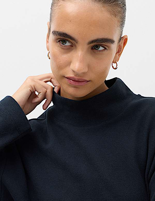 Cotton Rich Cosy Funnel Neck Top